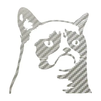 Samolepicí dekorace na vozidlo Grumpy cat 002 pravá (52 - 3D karbon stříbrný) SAMOLEPKA NA AUTO, NÁLEPKA, FÓLIE, POLEP, TUNING, VLASTNÍ TEXT, TISK, AUTOSAMOLEPKY.cz, POLEPY, OBRÁZEK, LOGO, 3D STICKERS