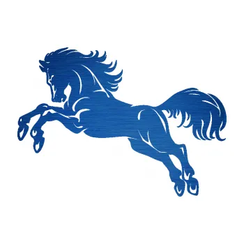 Samolepící dekorace SAMOLEPKA Kůň 062 levá ve skoku (65 - škrábaný kov modrý) NA AUTO, NÁLEPKA, FÓLIE, POLEP, TUNING, VLASTNÍ TEXT, TISK, AUTOSAMOLEPKY.cz, POLEPY, OBRÁZEK, LOGO, SAMOLEPKY