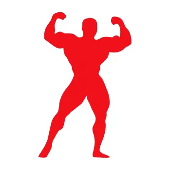 Polep vozidla SAMOLEPKA Kulturista 014 pravá (10 - červená) NA AUTO, NÁLEPKA, FÓLIE, POLEP, TUNING, VLASTNÍ TEXT, TISK, AUTOSAMOLEPKY.cz, POLEPY, OBRÁZEK, LOGO, SAMOLEPKY