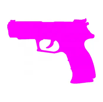 Polep vozidla SAMOLEPKA Pistole 003 levá (72 - Fluorescentní růžová) NA AUTO, NÁLEPKA, FÓLIE, POLEP, TUNING, VLASTNÍ TEXT, TISK, AUTOSAMOLEPKY.cz, POLEPY, OBRÁZEK, LOGO, SAMOLEPKY