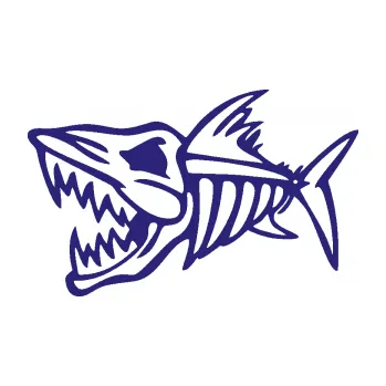 Autodoplněk Samolepka na auto Ryba kostra 002 levá (22 - střední modrá) NÁLEPKA, FÓLIE, POLEPY, TUNING, VLASTNÍ TEXT, TISK, AUTOSAMOLEPKY.cz, SAMOLEPKY, OBRÁZEK, LOGO, VÝROBA, PRODEJ