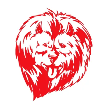 Polep vozidla SAMOLEPKA Pes 030 pravá Čau Čau (10 - červená) NA AUTO, NÁLEPKA, FÓLIE, POLEP, TUNING, VLASTNÍ TEXT, TISK, AUTOSAMOLEPKY.cz, POLEPY, OBRÁZEK, LOGO, SAMOLEPKY