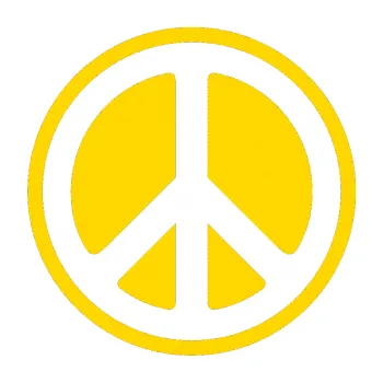 samolepka Hippies 002 (13 - jasně žlutá) SAMOLEPKA NA AUTO, NÁLEPKA, FÓLIE, POLEP, TUNING, VLASTNÍ TEXT, TISK, AUTOSAMOLEPKY.cz, POLEPY, OBRÁZEK, LOGO, 3D STICKERS