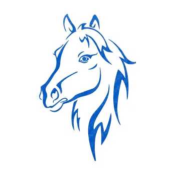 Samolepící dekorace SAMOLEPKA Kůň 030 levá (57 - 3D karbon modrý) NA AUTO, NÁLEPKA, FÓLIE, POLEP, TUNING, VLASTNÍ TEXT, TISK, AUTOSAMOLEPKY.cz, POLEPY, OBRÁZEK, LOGO, SAMOLEPKY