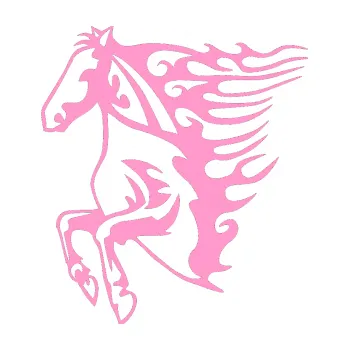 Samolepicí dekorace na vozidlo Animal flames 005 levá kůň (24 - světle růžová) SAMOLEPKA NA AUTO, NÁLEPKA, FÓLIE, POLEP, TUNING, VLASTNÍ TEXT, TISK, AUTOSAMOLEPKY.cz, POLEPY, OBRÁZEK, LOGO, 3D STICKERS