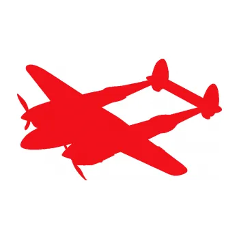 Polep vozidla SAMOLEPKA Bombardovací letoun Lockheed P38 lighting levá (10 - červená) NA AUTO, NÁLEPKA, FÓLIE, POLEP, TUNING, VLASTNÍ TEXT, TISK, AUTOSAMOLEPKY.cz, POLEPY, OBRÁZEK, LOGO, SAMOLEPKY