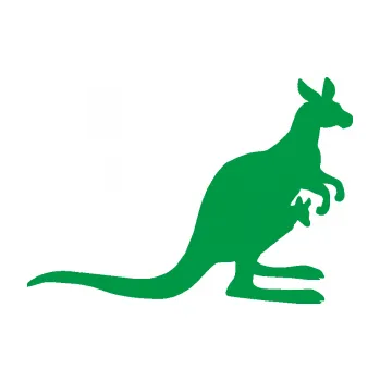 Samolepící dekorace Klokan 001 pravá (12 - zelená) SAMOLEPKA NA AUTO, NÁLEPKA, FÓLIE, POLEP, TUNING, VLASTNÍ TEXT, TISK, AUTOSAMOLEPKY.cz, POLEPY, OBRÁZEK, LOGO, 3D STICKERS