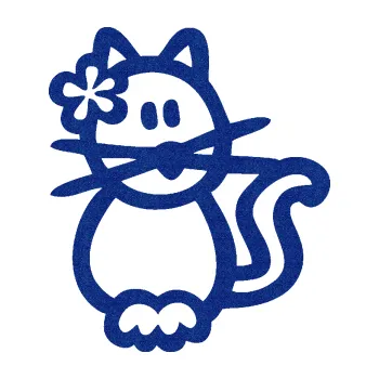 samolepka Cartoon family kočička Hawaii (89 - Ultra Metalic modrá tmavá) SAMOLEPKA NA AUTO, NÁLEPKA, FÓLIE, POLEP, TUNING, VLASTNÍ TEXT, TISK, AUTOSAMOLEPKY.cz, POLEPY, OBRÁZEK, LOGO, 3D STICKERS