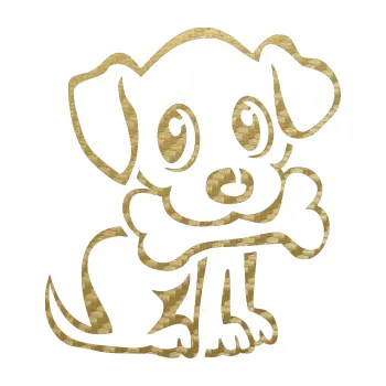 Polep vozidla SAMOLEPKA Pes 076 pravá štěnátko s kostičkou (59 - 3D karbon zlatý) NA AUTO, NÁLEPKA, FÓLIE, POLEP, TUNING, VLASTNÍ TEXT, TISK, AUTOSAMOLEPKY.cz, POLEPY, OBRÁZEK, LOGO, SAMOLEPKY