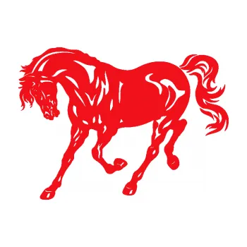Samolepící dekorace SAMOLEPKA Kůň 056 levá (10 - červená) NA AUTO, NÁLEPKA, FÓLIE, POLEP, TUNING, VLASTNÍ TEXT, TISK, AUTOSAMOLEPKY.cz, POLEPY, OBRÁZEK, LOGO, SAMOLEPKY