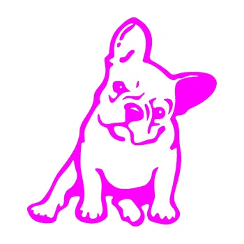 Polep vozidla SAMOLEPKA Pes 061 pravá Francouzský buldoček (72 - Fluorescentní růžová) NA AUTO, NÁLEPKA, FÓLIE, POLEP, TUNING, VLASTNÍ TEXT, TISK, AUTOSAMOLEPKY.cz, POLEPY, OBRÁZEK, LOGO, SAMOLEPKY