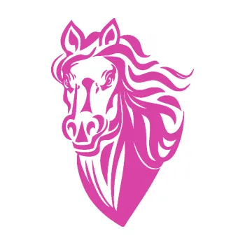 Samolepící dekorace Kůň 068 levá hlava s hřívou (16 - růžová) SAMOLEPKA NA AUTO, NÁLEPKA, FÓLIE, POLEP, TUNING, VLASTNÍ TEXT, TISK, AUTOSAMOLEPKY.cz, POLEPY, OBRÁZEK, LOGO, 3D STICKERS
