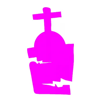 Samolepící dekorace Halloween 014 levá náhrobek (72 - Fluorescentní růžová) SAMOLEPKA NA AUTO, NÁLEPKA, FÓLIE, POLEP, TUNING, VLASTNÍ TEXT, TISK, AUTOSAMOLEPKY.cz, POLEPY, OBRÁZEK, LOGO, 3D STICKERS