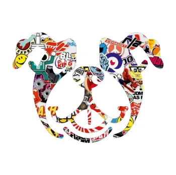 Polep vozidla Pes 069 Buldoček (83 - Sticker bomb) SAMOLEPKA NA AUTO, NÁLEPKA, FÓLIE, POLEP, TUNING, VLASTNÍ TEXT, TISK, AUTOSAMOLEPKY.cz, POLEPY, OBRÁZEK, LOGO, 3D STICKERS