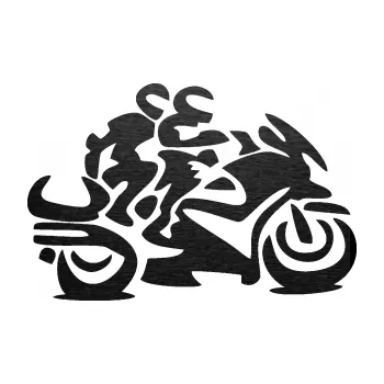 Samolepící dekorace SAMOLEPKA Motorkář 009 pravá se spolujezdcem (63 - škrábaný kov černý) NA AUTO, NÁLEPKA, FÓLIE, POLEP, TUNING, VLASTNÍ TEXT, TISK, AUTOSAMOLEPKY.cz, POLEPY, OBRÁZEK, LOGO, SAMOLEPKY