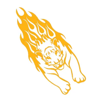 Samolepicí dekorace na vozidlo Animal flames 024 pravá tygr (21 - světle oranžová) SAMOLEPKA NA AUTO, NÁLEPKA, FÓLIE, POLEP, TUNING, VLASTNÍ TEXT, TISK, AUTOSAMOLEPKY.cz, POLEPY, OBRÁZEK, LOGO, 3D STICKERS