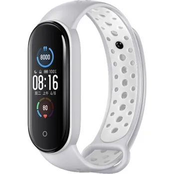 Chytré hodinky Fitness náramek M5 band se sportovním řemínkem Nike Watch: 8 Šedá/Bílá