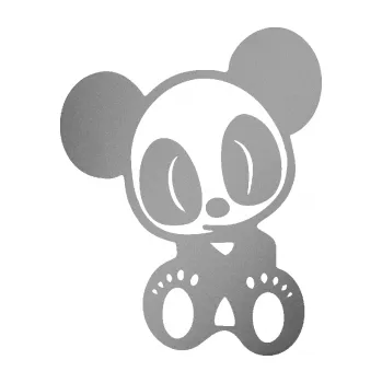 Autodoplněk Samolepka na auto Panda JDM levá (42 - stříbrná metalíza) NÁLEPKA, FÓLIE, POLEPY, TUNING, VLASTNÍ TEXT, TISK, AUTOSAMOLEPKY.cz, SAMOLEPKY, OBRÁZEK, LOGO, VÝROBA, PRODEJ