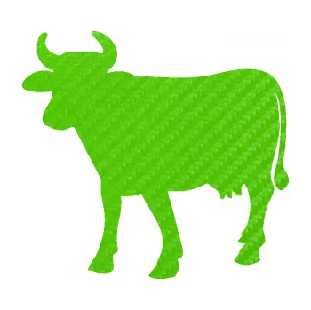 Samolepící dekorace SAMOLEPKA Kráva 002 levá (58 - 3D karbon zelený kawasaki) NA AUTO, NÁLEPKA, FÓLIE, POLEP, TUNING, VLASTNÍ TEXT, TISK, AUTOSAMOLEPKY.cz, POLEPY, OBRÁZEK, LOGO, SAMOLEPKY