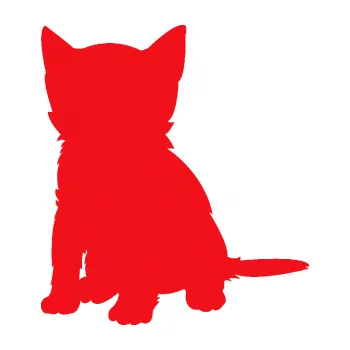 Samolepící dekorace SAMOLEPKA Koťátko 005 levá (10 - červená) NA AUTO, NÁLEPKA, FÓLIE, POLEP, TUNING, VLASTNÍ TEXT, TISK, AUTOSAMOLEPKY.cz, POLEPY, OBRÁZEK, LOGO, SAMOLEPKY