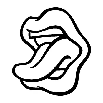 Samolepící dekorace SAMOLEPKA Pusa 003 levá s vypláznutým jazykem (01 - černá) NA AUTO, NÁLEPKA, FÓLIE, POLEP, TUNING, VLASTNÍ TEXT, TISK, AUTOSAMOLEPKY.cz, POLEPY, OBRÁZEK, LOGO, SAMOLEPKY