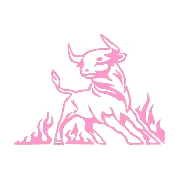 Samolepicí dekorace na vozidlo Animal flames 062 pravá býk (24 - světle růžová) SAMOLEPKA NA AUTO, NÁLEPKA, FÓLIE, POLEP, TUNING, VLASTNÍ TEXT, TISK, AUTOSAMOLEPKY.cz, POLEPY, OBRÁZEK, LOGO, 3D STICKERS