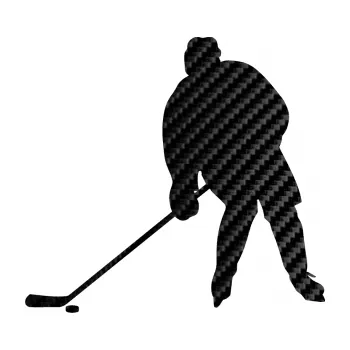 Samolepicí dekorace na vozidlo Hokejista 005 levá (50 - 3D karbon černý) SAMOLEPKA NA AUTO, NÁLEPKA, FÓLIE, POLEP, TUNING, VLASTNÍ TEXT, TISK, AUTOSAMOLEPKY.cz, POLEPY, OBRÁZEK, LOGO, 3D STICKERS