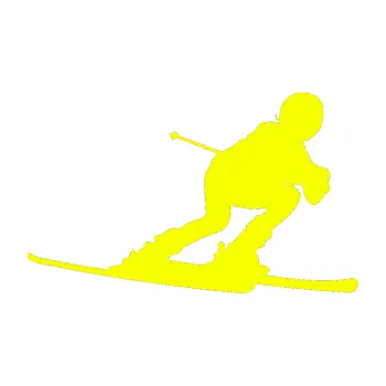 Samolepicí dekorace na vozidlo Lyžař 002 pravá (70 - Fluorescentní žlutá) SAMOLEPKA NA AUTO, NÁLEPKA, FÓLIE, POLEP, TUNING, VLASTNÍ TEXT, TISK, AUTOSAMOLEPKY.cz, POLEPY, OBRÁZEK, LOGO, 3D STICKERS