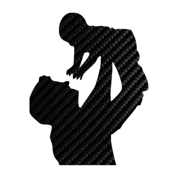 samolepka Dítě v autě 026 pravá miminko v náruči (50 - 3D karbon černý) SAMOLEPKA NA AUTO, NÁLEPKA, FÓLIE, POLEP, TUNING, VLASTNÍ TEXT, TISK, AUTOSAMOLEPKY.cz, POLEPY, OBRÁZEK, LOGO, 3D STICKERS