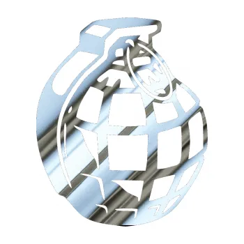 Polep vozidla SAMOLEPKA Granát pravá (80 - chrom fólie stříbrná zrcadlová) NA AUTO, NÁLEPKA, FÓLIE, POLEP, TUNING, VLASTNÍ TEXT, TISK, AUTOSAMOLEPKY.cz, POLEPY, OBRÁZEK, LOGO, SAMOLEPKY