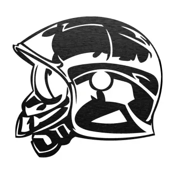 Samolepící dekorace SAMOLEPKA Helma levá (63 - škrábaný kov černý) NA AUTO, NÁLEPKA, FÓLIE, POLEP, TUNING, VLASTNÍ TEXT, TISK, AUTOSAMOLEPKY.cz, POLEPY, OBRÁZEK, LOGO, SAMOLEPKY