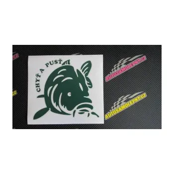 Polep vozidla SAMOLEPKA Kapr 004 chyť a pusť pravá (10 - červená) NA AUTO, NÁLEPKA, FÓLIE, POLEP, TUNING, VLASTNÍ TEXT, TISK, AUTOSAMOLEPKY.cz, POLEPY, OBRÁZEK, LOGO, SAMOLEPKY