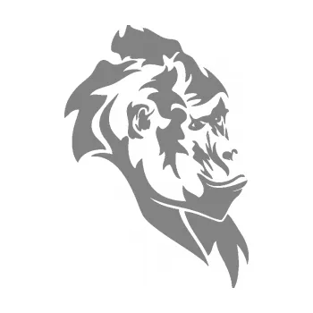 Samolepící dekorace SAMOLEPKA Gorila 003 pravá (17 - šedá) NA AUTO, NÁLEPKA, FÓLIE, POLEP, TUNING, VLASTNÍ TEXT, TISK, AUTOSAMOLEPKY.cz, POLEPY, OBRÁZEK, LOGO, SAMOLEPKY