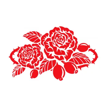 Samolepící dekorace SAMOLEPKA Interiér 004 pravá růže šípková (10 - červená) NA AUTO, NÁLEPKA, FÓLIE, POLEP, TUNING, VLASTNÍ TEXT, TISK, AUTOSAMOLEPKY.cz, POLEPY, OBRÁZEK, LOGO, SAMOLEPKY