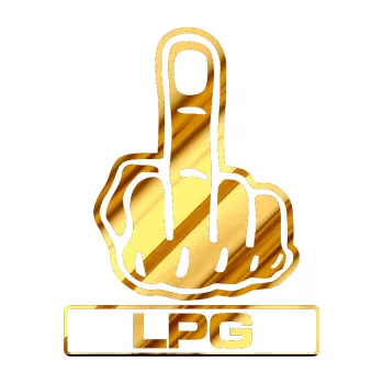 Samolepicí dekorace na vozidlo Samolepka na auto Fuck off LPG (81 - chrom fólie zlatá zrcadlová) NÁLEPKA, FÓLIE, POLEPY, TUNING, VLASTNÍ TEXT, TISK, AUTOSAMOLEPKY.cz, SAMOLEPKY, OBRÁZEK, LOGO, VÝROBA, PRODEJ