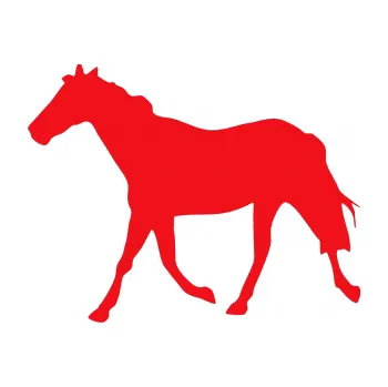 Samolepící dekorace SAMOLEPKA Kůň 012 levá (10 - červená) NA AUTO, NÁLEPKA, FÓLIE, POLEP, TUNING, VLASTNÍ TEXT, TISK, AUTOSAMOLEPKY.cz, POLEPY, OBRÁZEK, LOGO, SAMOLEPKY