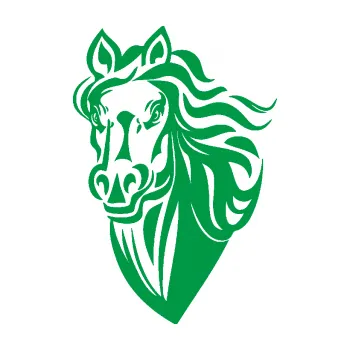 Samolepící dekorace SAMOLEPKA Kůň 068 levá hlava s hřívou (12 - zelená) NA AUTO, NÁLEPKA, FÓLIE, POLEP, TUNING, VLASTNÍ TEXT, TISK, AUTOSAMOLEPKY.cz, POLEPY, OBRÁZEK, LOGO, SAMOLEPKY