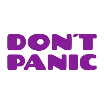 Polep vozidla SAMOLEPKA Don´t panic nápis 001 (14 - fialová) NA AUTO, NÁLEPKA, FÓLIE, POLEP, TUNING, VLASTNÍ TEXT, TISK, AUTOSAMOLEPKY.cz, POLEPY, OBRÁZEK, LOGO, SAMOLEPKY