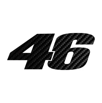 Samolepící dekorace 46 Valentino Rossi jednobarevná (50 - 3D karbon černý) SAMOLEPKA NA AUTO, NÁLEPKA, FÓLIE, POLEP, TUNING, VLASTNÍ TEXT, TISK, AUTOSAMOLEPKY.cz, POLEPY, OBRÁZEK, LOGO, 3D STICKERS