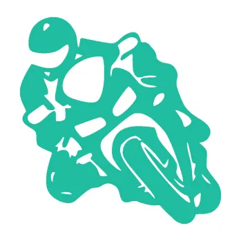 Samolepící dekorace SAMOLEPKA Motorkář 013 levá (25 - tyrkysová) NA AUTO, NÁLEPKA, FÓLIE, POLEP, TUNING, VLASTNÍ TEXT, TISK, AUTOSAMOLEPKY.cz, POLEPY, OBRÁZEK, LOGO, SAMOLEPKY