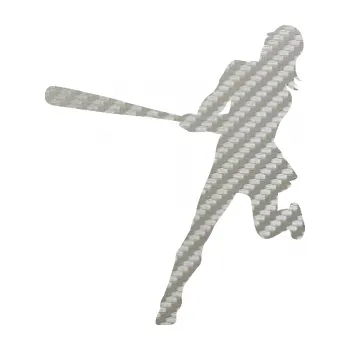 Samolepicí dekorace na vozidlo Baseball 020 levá hráčka (52 - 3D karbon stříbrný) SAMOLEPKA NA AUTO, NÁLEPKA, FÓLIE, POLEP, TUNING, VLASTNÍ TEXT, TISK, AUTOSAMOLEPKY.cz, POLEPY, OBRÁZEK, LOGO, 3D STICKERS