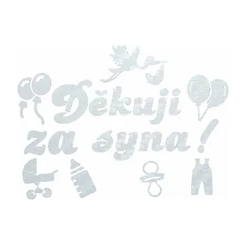 Samolepicí dekorace na vozidlo Děkuji za syna nápis dítě v autě (51 - 3D karbon bílý) SAMOLEPKA NA AUTO, NÁLEPKA, FÓLIE, POLEP, TUNING, VLASTNÍ TEXT, TISK, AUTOSAMOLEPKY.cz, POLEPY, OBRÁZEK, LOGO, 3D STICKERS