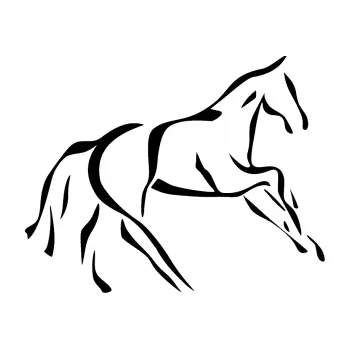 Samolepící dekorace SAMOLEPKA Kůň 024 pravá (01 - černá) NA AUTO, NÁLEPKA, FÓLIE, POLEP, TUNING, VLASTNÍ TEXT, TISK, AUTOSAMOLEPKY.cz, POLEPY, OBRÁZEK, LOGO, SAMOLEPKY