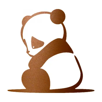 Samolepící dekorace SAMOLEPKA Panda 005 levá (44 - měděná metalíza) NA AUTO, NÁLEPKA, FÓLIE, POLEP, TUNING, VLASTNÍ TEXT, TISK, AUTOSAMOLEPKY.cz, POLEPY, OBRÁZEK, LOGO, SAMOLEPKY