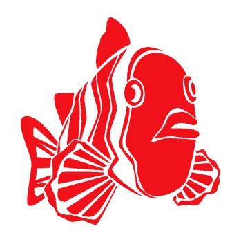 Polep vozidla SAMOLEPKA Ryba 011 pravá (10 - červená) NA AUTO, NÁLEPKA, FÓLIE, POLEP, TUNING, VLASTNÍ TEXT, TISK, AUTOSAMOLEPKY.cz, POLEPY, OBRÁZEK, LOGO, SAMOLEPKY