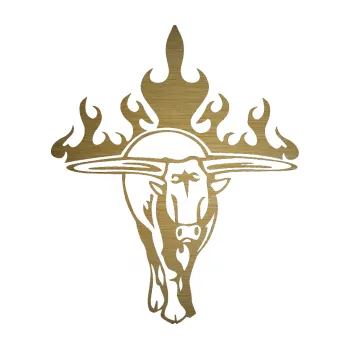 Samolepicí dekorace na vozidlo Animal flames 050 pravá býk (64 - škrábaný kov zlatý) SAMOLEPKA NA AUTO, NÁLEPKA, FÓLIE, POLEP, TUNING, VLASTNÍ TEXT, TISK, AUTOSAMOLEPKY.cz, POLEPY, OBRÁZEK, LOGO, 3D STICKERS