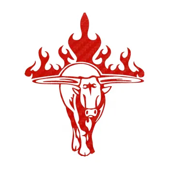 Samolepicí dekorace na vozidlo Animal flames 050 pravá býk (53 - 3D karbon červený) SAMOLEPKA NA AUTO, NÁLEPKA, FÓLIE, POLEP, TUNING, VLASTNÍ TEXT, TISK, AUTOSAMOLEPKY.cz, POLEPY, OBRÁZEK, LOGO, 3D STICKERS