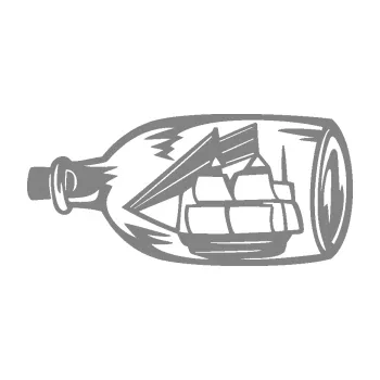 Samolepící dekorace SAMOLEPKA Loď v láhvi 001 levá (17 - šedá) NA AUTO, NÁLEPKA, FÓLIE, POLEP, TUNING, VLASTNÍ TEXT, TISK, AUTOSAMOLEPKY.cz, POLEPY, OBRÁZEK, LOGO, SAMOLEPKY