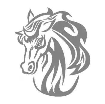 Samolepící dekorace SAMOLEPKA Kůň 069 levá hlava s hřívou (17 - šedá) NA AUTO, NÁLEPKA, FÓLIE, POLEP, TUNING, VLASTNÍ TEXT, TISK, AUTOSAMOLEPKY.cz, POLEPY, OBRÁZEK, LOGO, SAMOLEPKY