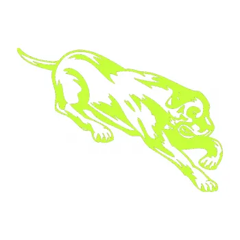 samolepka Pes 049 pravá (27 - limetová) SAMOLEPKA NA AUTO, NÁLEPKA, FÓLIE, POLEP, TUNING, VLASTNÍ TEXT, TISK, AUTOSAMOLEPKY.cz, POLEPY, OBRÁZEK, LOGO, 3D STICKERS